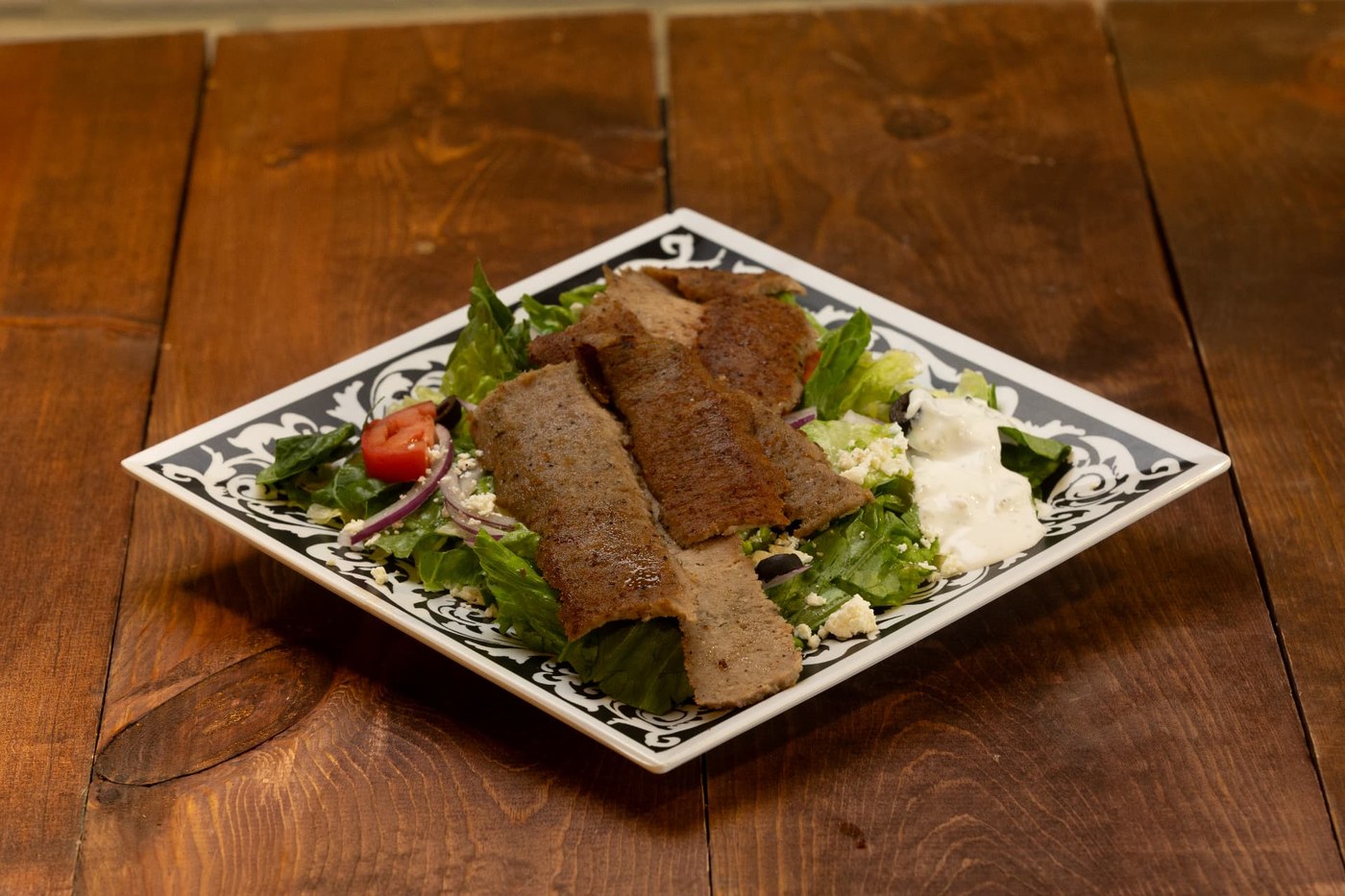 Greek Salad with Gyro Meat at Gourmet Grill